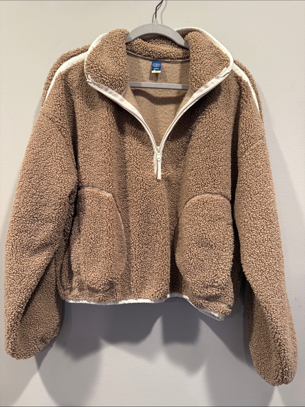 Old Navy Teddy Bear Sherpa Quarter-Zip Pullover- M